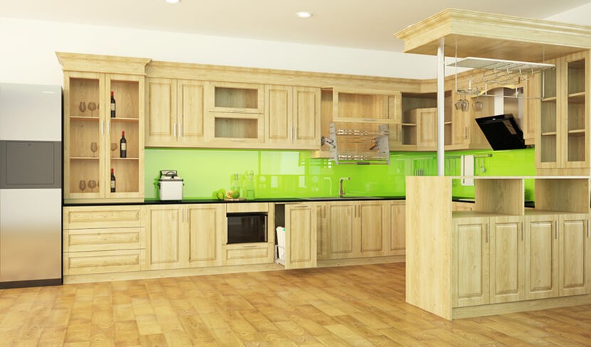 Mẫu tủ bếp gỗ sồi Mỹ - Nga - giá tốt chất lượng siêu bền?v=1565248715800